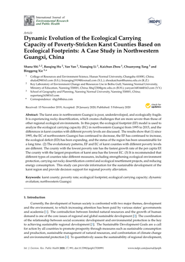 Dynamic Evolution of the Ecological Carrying Capacity of Poverty-Stricken Karst Counties Based on Ecological Footprints: a Case Study in Northwestern Guangxi, China