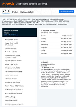 322 Bus Time Schedule & Line Route