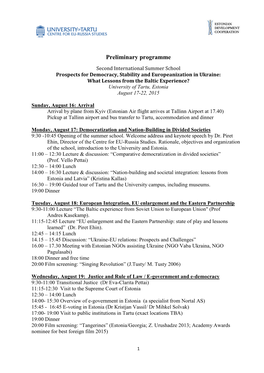 Preliminary Programme