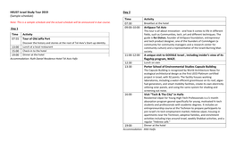 HKUST Israel Study Tour 2019 (Sample Schedule)