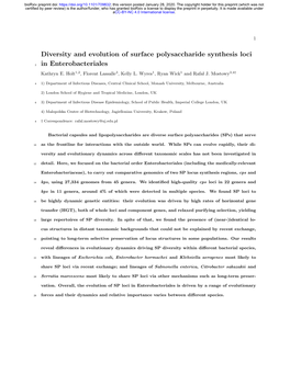 Diversity and Evolution of Surface Polysaccharide Synthesis Loci in Enterobacteriales