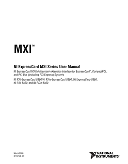 NI Expresscard MXI Series User Manual