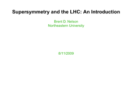 Supersymmetry and the LHC: an Introduction