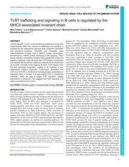 TLR7 Trafficking and Signaling in B Cells Is Regulated by the MHCII-Associated Invariant Chain