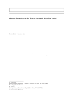 Gamma Expansion of the Heston Stochastic Volatility Model