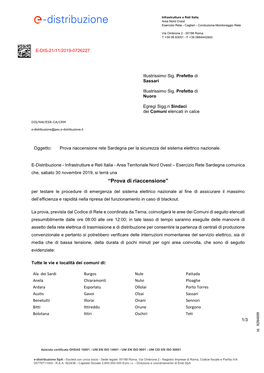 Lettera DISTRIBUZIONE