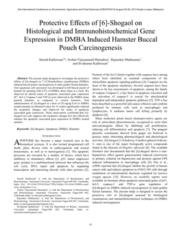 Protective Effects of [6]-Shogaol on Histological and Immunohistochemical Gene Expression in DMBA Induced Hamster Buccal Pouch Carcinogenesis