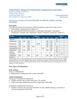 Human Growth Hormone