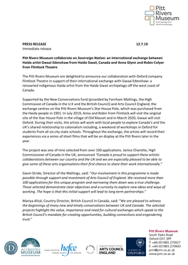 Sovereign Nation Press Release 2019