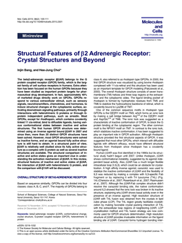 Structural Features of Β2 Adrenergic Receptor