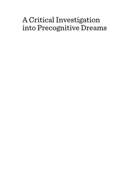 A Critical Investigation Into Precognitive Dreams