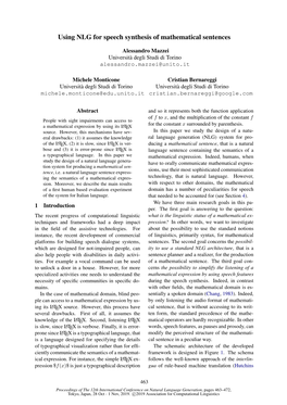 Using NLG for Speech Synthesis of Mathematical Sentences