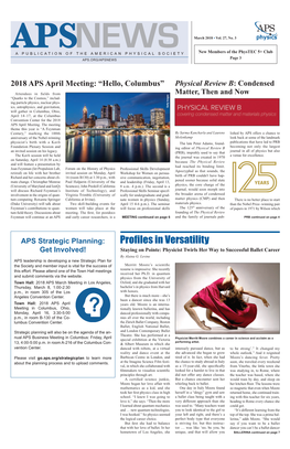 APS News, March 2018, Vol. 27, No. 3