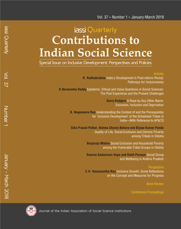 Contributions to Indian Social Science