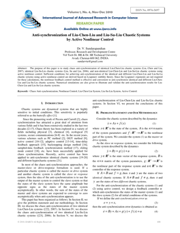 Anti-Synchronization of Liu-Chen-Liu and Liu-Su-Liu Chaotic Systems by Active Nonlinear Control