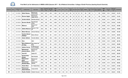 Final Merit List for Admissions in MBBS & BDS (Session 2017