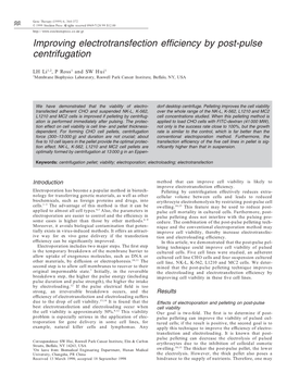 Improving Electrotransfection Efficiency by Post-Pulse Centrifugation