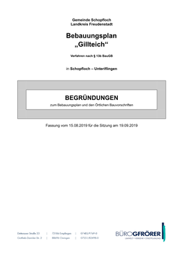 Bebauungsplan „Gillteich“