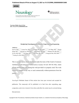 Deciphering Neurodegenerative Diseases Using Long-Read Sequencing