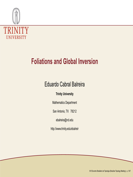 Foliations and Global Inversion