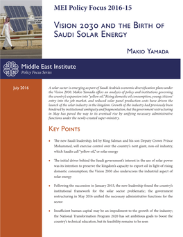 Vision 2030 and the Birth of Saudi Solar Energy