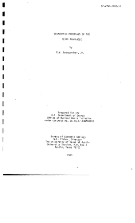 Geomorphic Processes of the Texas Panhandle