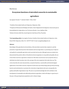 Ecosystem Functions of Microbial Consortia in Sustainable