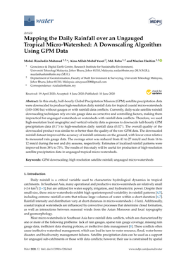 Mapping the Daily Rainfall Over an Ungauged Tropical Micro-Watershed: a Downscaling Algorithm Using GPM Data