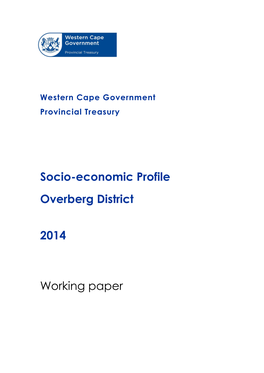 Socio-Economic Profile Overberg District