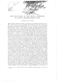 The Relevance of the Diyala Sequence to South Mesopotamian Sites