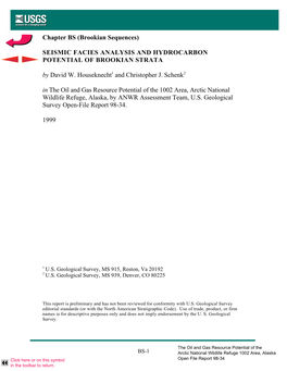 Chapter BS (Brookian Sequences) SEISMIC FACIES ANALYSIS AND