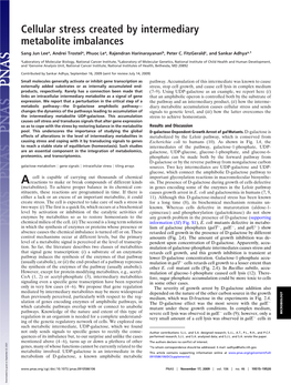 Cellular Stress Created by Intermediary Metabolite Imbalances