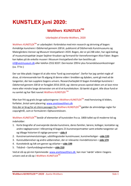 KUNSTLEX Juni 2020: Wolthers KUNSTLEXTM