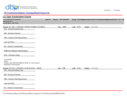 CE Construction Industry Licensing Board Course List