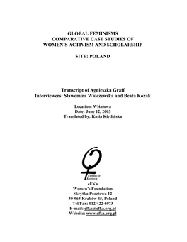 Global Feminisms Comparative Case Studies of Women's