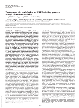 Factor-Specific Modulation of CREB-Binding Protein Acetyltransferase Activity (P300/CBP Interacting Protein͞p300/CBP Associated Factor͞e1a)