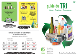 Guide Du TRI Bouteilles, Pots, Bocaux, Verrines Papiers, Journaux, Revues, Bouteilles Et Flacons Trions