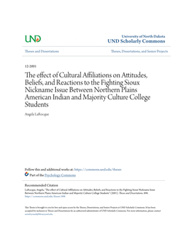 The Effect of Cultural Affiliations on Attitudes, Beliefs, and Reactions To