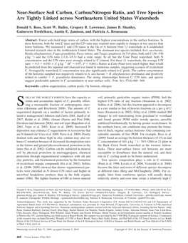 Near-Surface Soil Carbon, Carbon/Nitrogen Ratio,And Tree