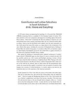 Gentrification and Lesbian Subcultures in Sarah Schulman's