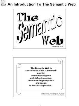 An Introduction to the Semantic Web