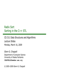 Radix Sort Sorting in the C++