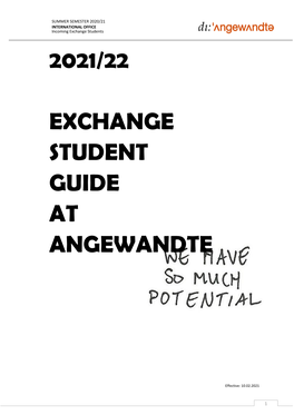 2021/22 Exchange Student Guide at Angewandte