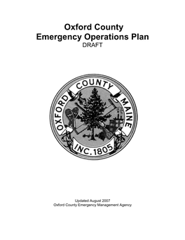 Oxford County Emergency Operations Plan