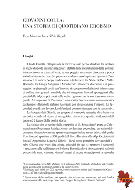 Giovanni Colla: Una Storia Di Quotidiano Eroismo