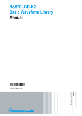 R&S CLDG-K2 Basic Waveform Library