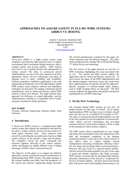 Approaches to Assure Safety in Fly-By-Wire Systems: Airbus Vs