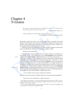 Chapter 4 N-Grams