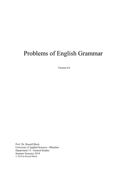 Problems of English Grammar