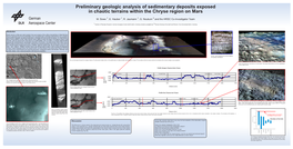 Preliminary Geologic Analysis of Sedimentary Deposits Exposed in Chaotic Terrains Within the Chryse Region on Mars